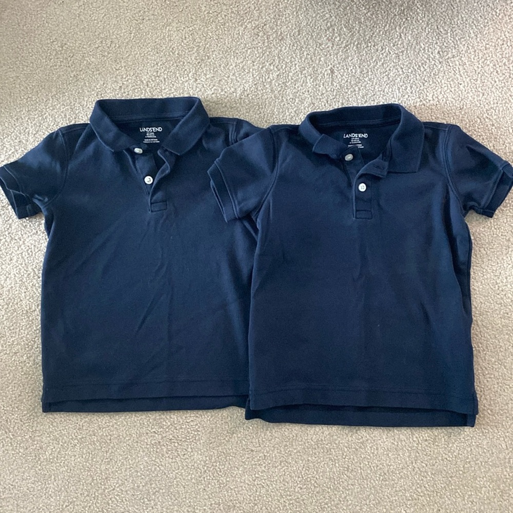 Bundle of 2 lands’ end navy polo shirts
